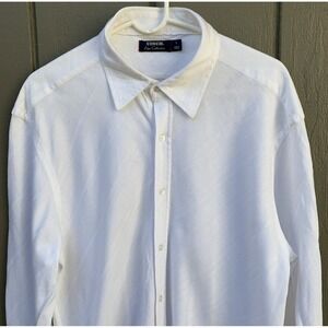 CINCH LONG‎ SLEEVE 100% COTTON BUTTON DOWN WESTERN DRESS SHIRT MEN LARGE WHITE